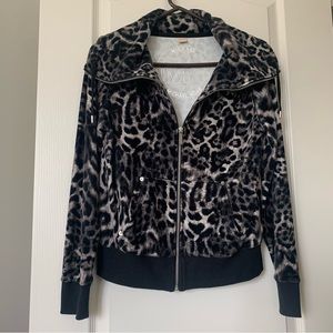 2 piece Michael Kors Fremont Leopard Print Velour Tracksuit
